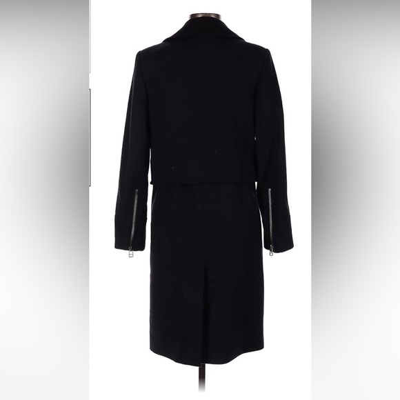 Veronica Beard Wool Trench coat with motorcycle and zipper detail sz 8 EUC - Picture 2 of 9